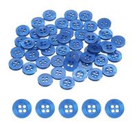sourcing map 50pcs Sewing Button 11.5mm (0.45") 4 Holes Resin Round Craft Replacement Buttons for Clothing DIY Crafts Decoration, Sapphire Blue