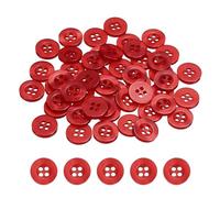 sourcing map 50pcs Sewing Button 11.5mm (0.45") 4 Holes Resin Round Craft Replacement Buttons for Clothing DIY Crafts Decoration, Wine Red