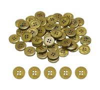 sourcing map 50pcs Sewing Button 20mm (0.79") 4 Holes Resin Round Crafting Replacement Buttons for Clothing DIY Crafts Decoration, Dark Green