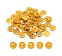 sourcing map 50pcs Sewing Button 20mm (0.79") 4 Holes Resin Round Crafting Replacement Buttons for Clothing DIY Crafts Decoration, Dark Yellow