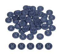 sourcing map 50pcs Sewing Button 20mm (3/4 Inch) 4 Holes Resin Thickened Round Crafting Replacement Buttons for Clothing DIY Crafts Decoration, Dark Blue