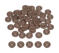 sourcing map 50pcs Sewing Button 20mm (3/4 Inch) 4 Holes Resin Thickened Round Crafting Replacement Buttons for Clothing DIY Crafts Decoration, Dark Brown