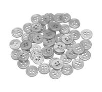 sourcing map 50Pcs Shell Buttons, 11.5mm 4 Hole Mother of Pearl Blazer Buttons Sewing Craft Shell Discs for Shirt Sewing DIY Crafts Decoration, Gray