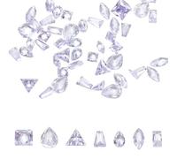 sourcing map 50pcs Shiny Zircon Rhinestones 2-4mm Multi-Shape Mini Nail Art Diamonds Crystal Nail Gems 3D Flatback Crystal Rhinestones for Nail Art DIY Craft Decor Clothing, Transparent Purple