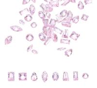 sourcing map 50pcs Shiny Zircon Rhinestones 2-4mm Multi-Shape Mini Nail Art Diamonds Crystal Nail Gems 3D Flatback Crystal Rhinestones for Nail Art DIY Craft Decor Clothing, Transparent Pink