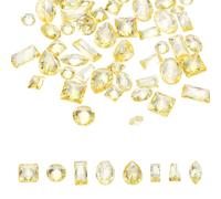 sourcing map 50pcs Shiny Zircon Rhinestones 2-4mm Multi-Shape Mini Nail Art Diamonds Crystal Nail Gems 3D Flatback Crystal Rhinestones for Nail Art DIY Craft Manicure Decor Clothing, Yellow