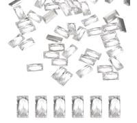 sourcing map 50pcs Shiny Zircon Rhinestones 3mm Rectangle Mini Nail Art Diamonds Crystal Nail Gems 3D Flatback Crystal Rhinestones for Nail Art DIY Craft Manicure Decor Clothing
