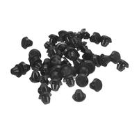 Sourcing Map 50Pcs Silicone Plugs, Rubber Round Snap-in Locking Stoppers for 5-5.5mm Holes, Waterproof Metal Tube Plugs, Furniture End Caps Inserts, Black