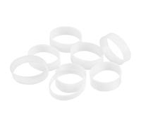 sourcing map 50Pcs Silicone Rubber Bands, 12x5mm Rubber Bands Rings Cable Ties Strong Elastic Bands Non-slip for Cord Wrapping Bag Wraps, White
