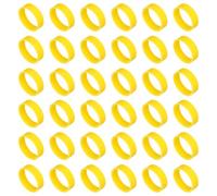 sourcing map 50Pcs Silicone Rubber Bands,20mm/0.8" Rubber Bands Rings Cable Ties Strong Elastic Bands Non-Slip for Cord Wrapping Bag Wraps, Yellow