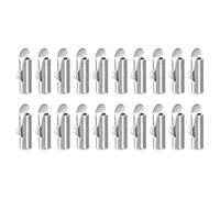 sourcing map 50Pcs Slide on End Clasps, 8mm Tube Ball Bead Slider Crimp Ends for Multi-Strand DIY Craft Making, Silver Tone