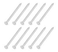 sourcing map 50Pcs Small Hardware Nails, 3D x 1-1/4" 304 Stainless Steel Round Head Nail Common Finishing Nail for Household Woodworking Picture Hanging DIY Projects, Silver