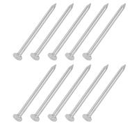 sourcing map 50Pcs Small Hardware Nails, 6D x 2" 304 Stainless Steel Round Head Nail Common Finishing Nail for Household Woodworking Picture Hanging DIY Projects, Silver