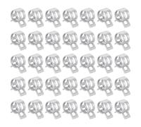 sourcing map 50pcs Spring Band Type Hose Clamps 11mm Fuel Line Hose Spring Clip Silicone Vacuum Hose Pipe Clamp Low Pressure Tube Clip Fastener, Silver