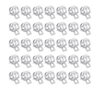 sourcing map 50pcs Spring Band Type Hose Clamps 14mm Fuel Line Hose Spring Clip Silicone Vacuum Hose Pipe Clamp Low Pressure Tube Clip Fastener, Silver