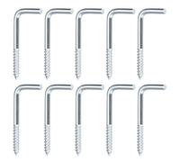 sourcing map 50pcs Square Bend Hooks, 33mm/1.3" Carbon Steel Self-Tapping Screw-in Hanger Ceiling Hooks Cup Hook for Indoor and Outdoor