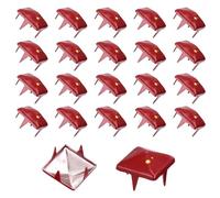 sourcing map 50pcs Square Pyramid Studs 10mm Carbon Steel 4 Claw Rivet Spike Graffiti Studs for Bags Shoes Leather Crafting Punk Rock Jeans Jacket, Red Base with Yellow Spots