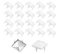sourcing map 50pcs Square Pyramid Studs 10mm Carbon Steel 4 Claw Rivet Spike Graffiti Studs for Bags Shoes Leather Crafting Punk Rock Jeans Jacket, White Base with Black Spots