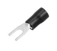 sourcing map 50Pcs SV2-3.7S Insulated Fork Spade U-Type Wire Connector Electrical Crimp Terminal 16-14AWG Black
