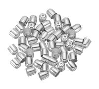 sourcing map 50Pcs Tassel Leather Cords Buckle End Tip Cap, Leather & Metal Cord Ends Suede Fiber Crimps Beads Caps for Jewelry Making DIY Pendant Bracelet Necklace, Silver (8x9mm)