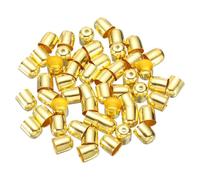 sourcing map 50Pcs Tassel Leather Cords Buckle End Tip Cap, Leather & Metal Cord Ends Suede Fiber Crimps Beads Caps for Jewelry Making DIY Pendant Bracelet Necklace, Gold (8x9mm)