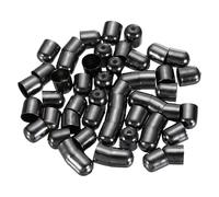 sourcing map 50Pcs Tassel Leather Cords Buckle End Tip Cap, Leather & Metal Cord Ends Suede Fiber Crimps Beads Caps for Jewelry Making DIY Pendant Bracelet Necklace, Smoke-Black (8x9mm)