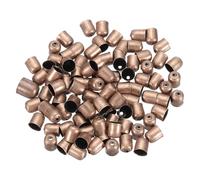 sourcing map 50Pcs Tassel Leather Cords Buckle End Tip Cap, Leather & Metal Cord Ends Suede Fiber Crimps Beads Caps for Jewelry Making DIY Pendant Bracelet Necklace, Red Copper (8x9mm)