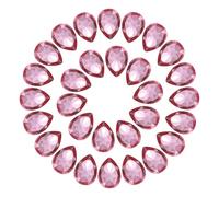 sourcing map 50Pcs Teardrop Rhinestones 10 x 14 mm Resin Pointed Back Rhinestone Beads Gems for Jewelry Making Costume Crystal Embellishments Crafts, Hot Pink
