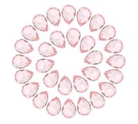 sourcing map 50Pcs Teardrop Rhinestones 10 x 14 mm Resin Pointed Back Rhinestone Beads Gems for Jewelry Making Costume Crystal Embellishments Crafts, Pink
