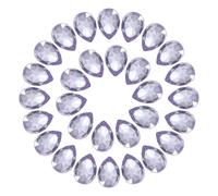 sourcing map 50Pcs Teardrop Rhinestones 10 x 14 mm Resin Pointed Back Rhinestone Beads Gems for Jewelry Making Costume Crystal Embellishments Crafts, Purple
