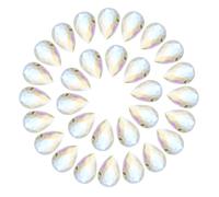 sourcing map 50Pcs Teardrop Rhinestones 7 x 10 mm Glass Pointed Back Rhinestone Beads Gems for Jewelry Making Costume Crystal Embellishments Crafts, Yellow