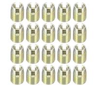 sourcing map 50Pcs Threaded Inserts, M3-0.5x6 & M5-0.8x6 Zinc Plated Carbon Steel Self Tapping Thread Insert Reinforce Repair Tool for Automotive Industry