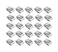 sourcing map 50pcs Trailer Frame Wire Clips 25mm Length Solar Panel Wire Clip Stainless Steel Trailer Wiring Clips Double Wire Cable Clamps for Boat Trailer Fishing Boat Cable Organization