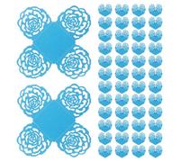 sourcing map 50PCS Truffle Wrappers, 4 Inch Paper Chocolate Candy Wrappers Rose Hollow Out Dessert Tray Square Baking Cups for Wedding Birthday Party Events Dessert Shops, Sky Blue