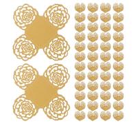 sourcing map 50PCS Truffle Wrappers, 4 Inch Paper Chocolate Candy Wrappers Rose Hollow Out Dessert Tray Square Baking Cups for Wedding Birthday Party Events Dessert Shops, Gold