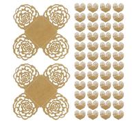 sourcing map 50PCS Truffle Wrappers, 4 Inch Paper Chocolate Candy Wrappers Rose Hollow Out Dessert Tray Square Baking Cups for Wedding Birthday Party Events Dessert Shops, Natural Wood Color