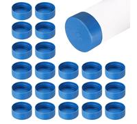 sourcing map 50Pcs Tube End Cap Plastic Hole Plugs, 59 x 23mm Round Tube Pipe Cap Cover Screw Thread Protective Sleeve Fit 57mm/2.24" OD Tube for Tubing, Fence Railing, Pipe Post, Blue