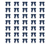 sourcing map 50Pcs Twist Tie Bow 3.5" Pre-Tie Gift Bows Mini Fabric Satin Ribbon for Treat Bags Craft DIY Flower Sewing Wedding Birthday Party (Navy Blue)