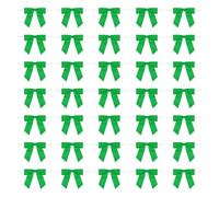 sourcing map 50Pcs Twist Tie Bow 3.5" Pre-Tie Gift Bows Mini Fabric Satin Ribbon for Treat Bags Craft DIY Flower Sewing Wedding Birthday Party (Green)