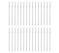 sourcing map 50pcs Upholstery Needles 0.76mm Diameter 37mm (1.46") Long Large Eye Stitching Sewing Straight Hand Needles Stainless Steel for Leather Tapestry Embroidery Tufting, Silver