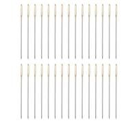 sourcing map 50pcs Upholstery Needles 0.76mm Diameter 37mm (1.46") Long Large Eye Stitching Sewing Straight Hand Needles Stainless Steel for Leather Tapestry Embroidery Tufting, Gold