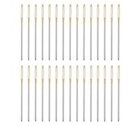 sourcing map 50pcs Upholstery Needles 0.94mm Diameter 40.5mm (1.59") Long Large Eye Stitching Sewing Straight Hand Needles Stainless Steel for Leather Tapestry Embroidery Tufting, Gold