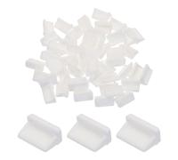 sourcing map 50pcs USB Type A Port Plugs Covers Caps Silicone Anti Dust Protector for USB Female End, White