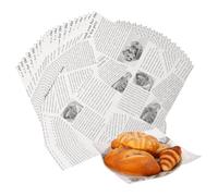 sourcing map 50Pcs Wax Paper Sheets, 11.9 x 11.9 Inch Sandwich Wrapping Paper Food Basket Liners for Hamburger Bread Party Fair Outdoors Picnic, White (Newspaper)