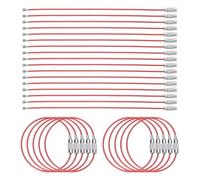 sourcing map 50pcs Wire Keychain Cable 6" Plastic Coated 1.5mm Stainless Steel Key Ring Cable Loop Rings for Hanging Luggage Tags Key ID Tags, Red