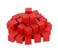 sourcing map 50Pcs Wood Blocks for Crafts, 13/16 Inch Unfinished Wooden Cube Pine Wood Square Block for DIY Craft Projects, Red