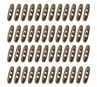 sourcing map 50Pcs Wood Toggle Buttons, 50mm/2" Double Holes Olive Shape Sewing Wood Buttons Sweater Coats Buttons for DIY Coat Sweater Clothing Accessories, Brown