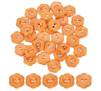 sourcing map 50Pcs Wooden Buttons, 15mm Flower Shape Wood Buttons 2 Hole Decorative Sewing Buttons for Sewing DIY Craft Clothing Handmade, Light Brown
