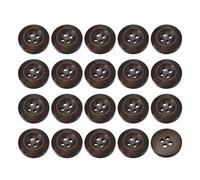 sourcing map 50Pcs Wooden Buttons, 20mm(13/16") 4 Hole Round Wood Sewing Button Craft for Sewing DIY Craft Clothing, Dark Brown
