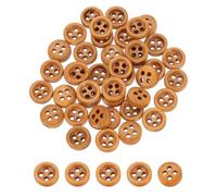 sourcing map 50Pcs Wooden Buttons, 9mm(3/8") 4 Hole Round Wood Sewing Button Craft Flatback for Sewing DIY Craft Clothing, Earthy Yellow